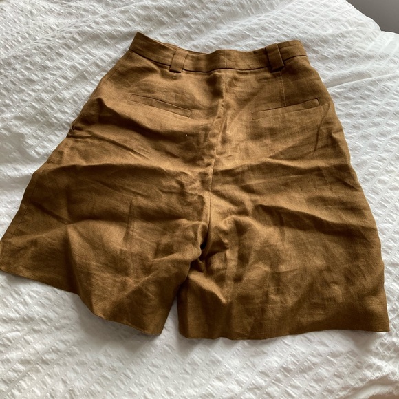 Massimo Dutti linen shorts in brown (pre-owned) - Picture 4 of 8